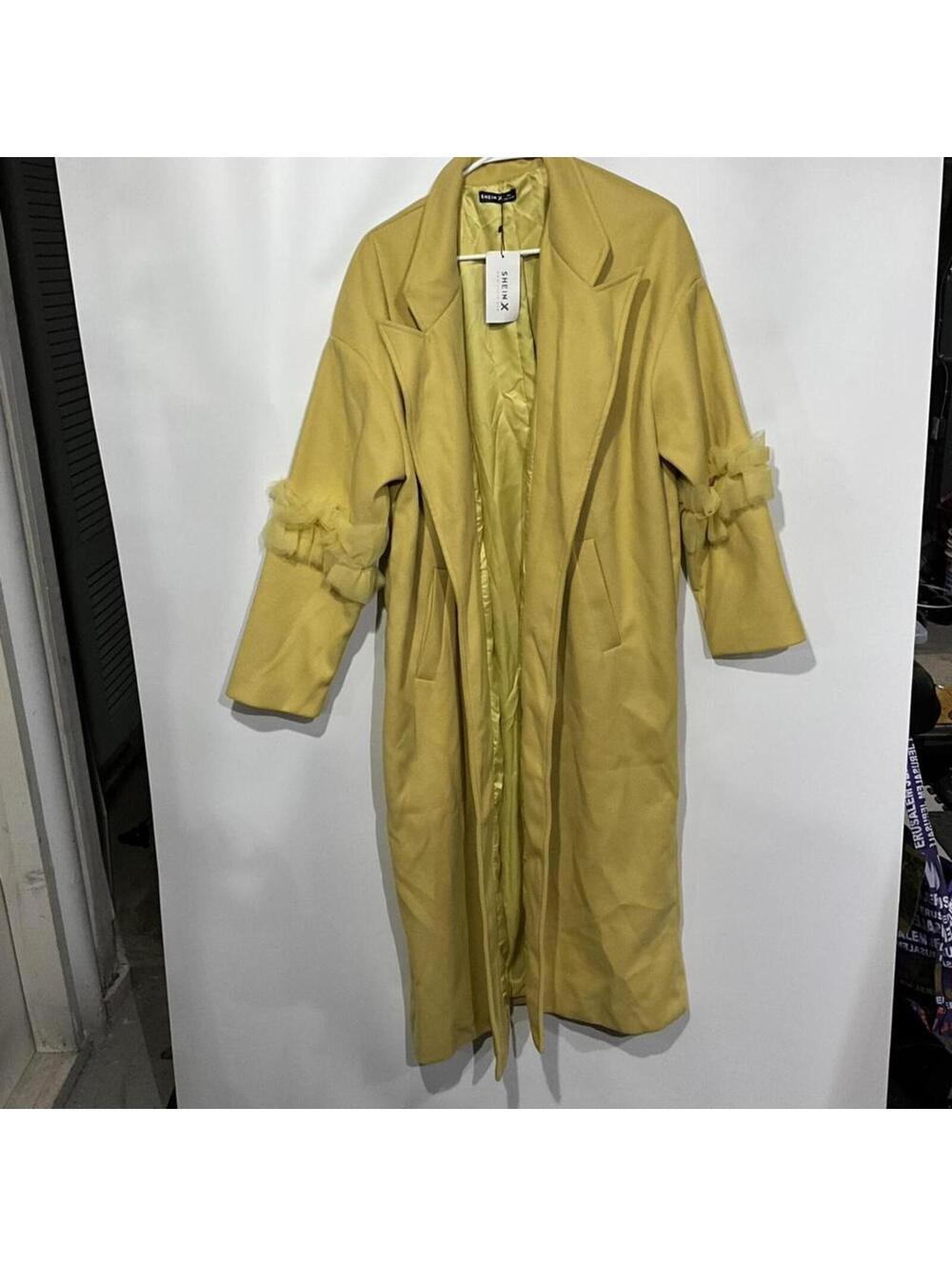 SHEIN Women's Yellow and Green Coat